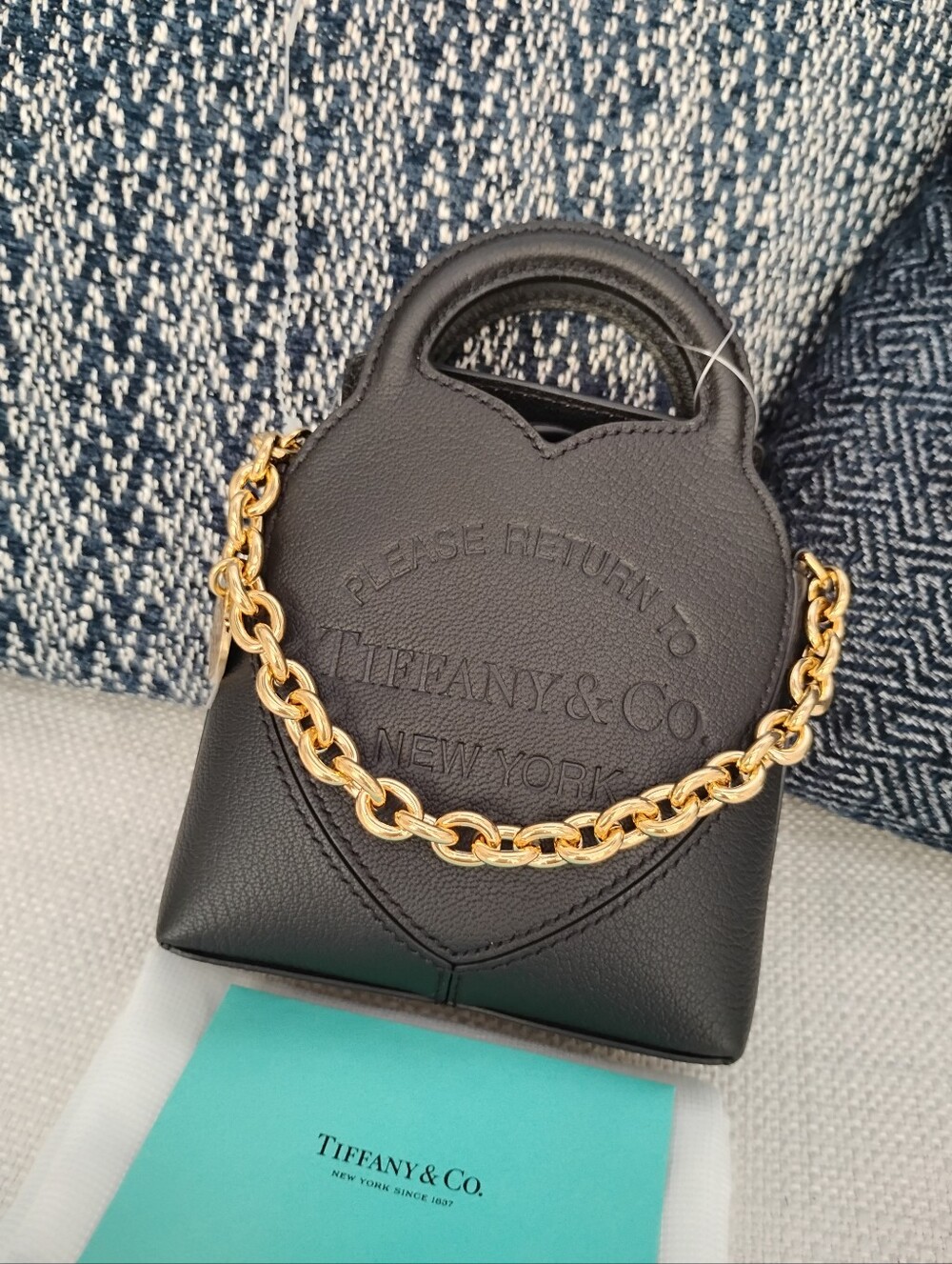 🔥🩵Tiffany & Co. Black Leather Mini/Micro crossbody bag - Picture 2 of 7